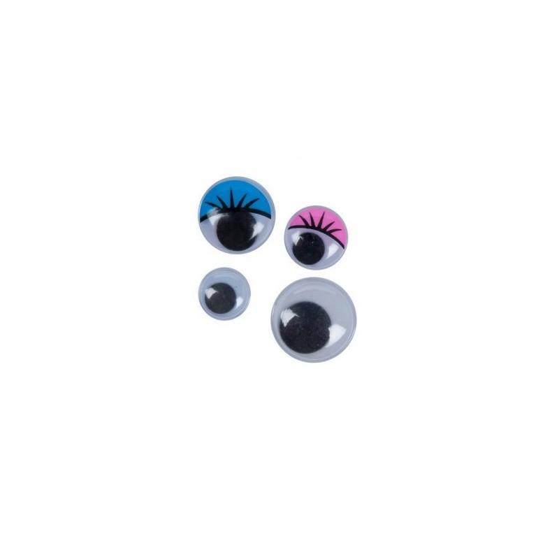 Accesorii creatie - ochisori mari plastic, diverse culori, 10mm, set 90 buc, Colorarte