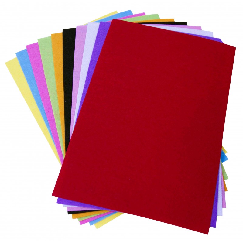 Coli fetru A4, 1mm, diverse culori, set 10 coli, Colorarte, HYZ- 629