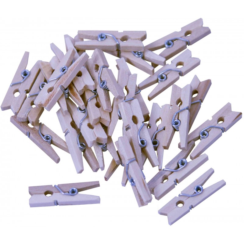 Accesorii creatie - lemn - carlig, natur, 2.5cm, set 26 buc, Colorarte