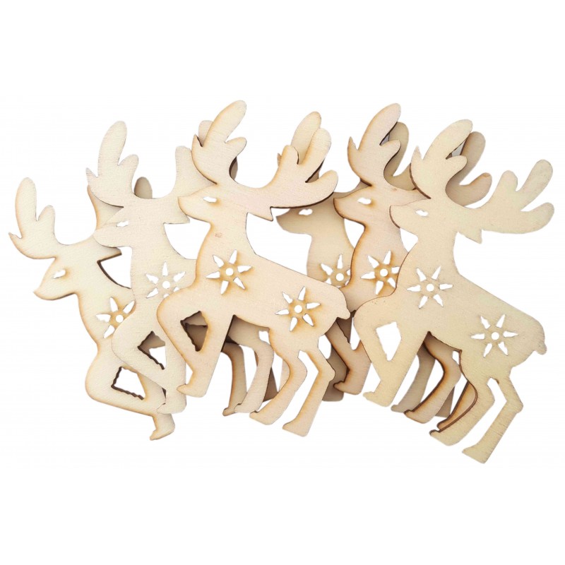 Accesorii creatie - lemn decupat - reni, set 6 buc, Colorarte, FS-MF