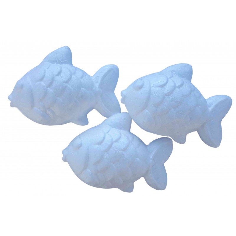 Accesorii creatie - polistiren - pestisor, alb, 11.5x7cm, set 3 buc, Colorarte