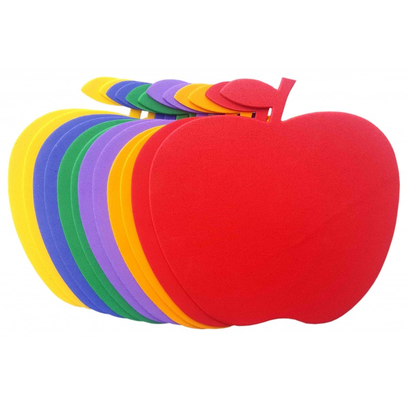 Forme decorative - hartie gumata - mar, 14x15cm, 1mm, diverse culori, set 12 buc, Colorarte
