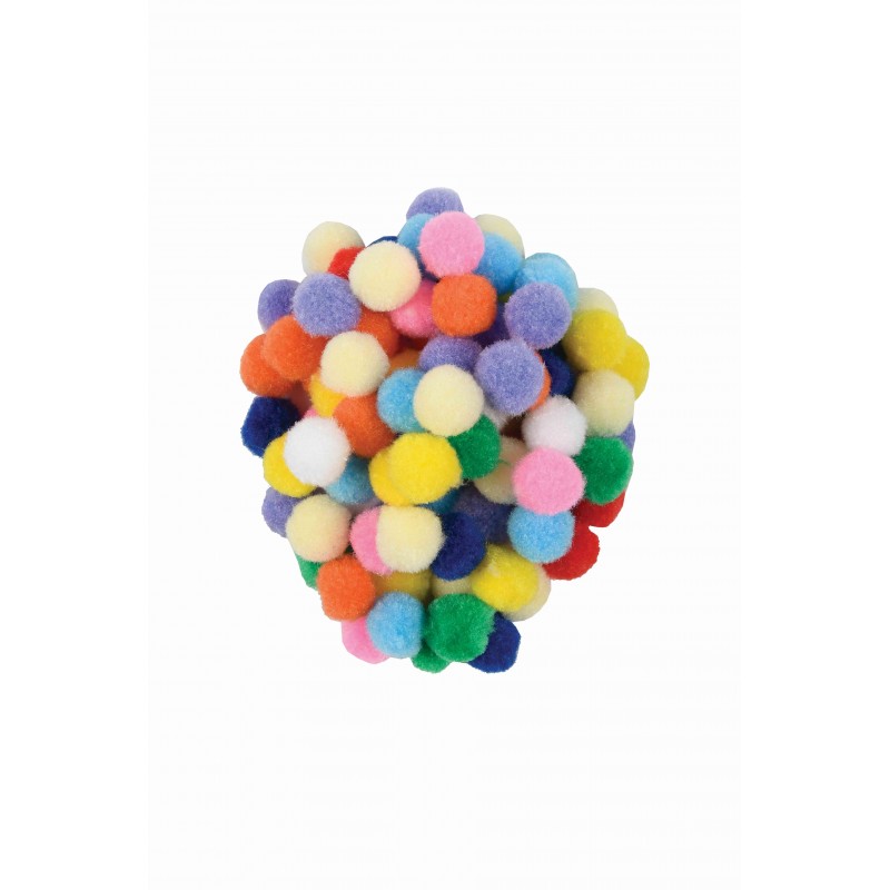Accesorii creatie - Pom Pom textil, diverse culori, 15mm, set 200 buc, Colorarte