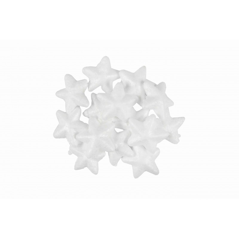 Accesorii creatie - polistiren - stea, alb, 3cm, set 16 buc, Colorarte