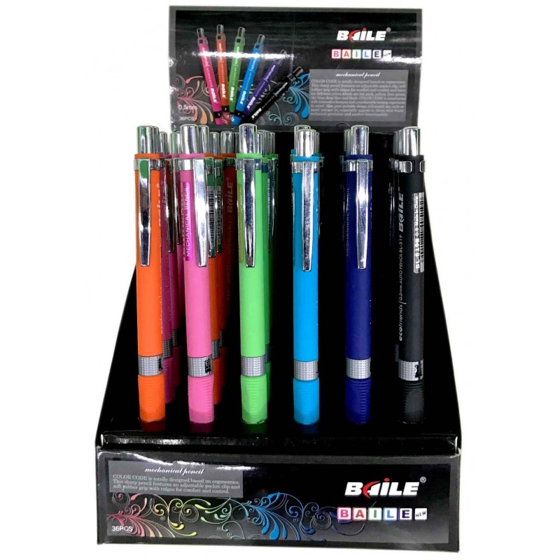 Creion mecanic CNX Baile 519, 0.7mm, grip cauciucat, corp plastic diverse culori