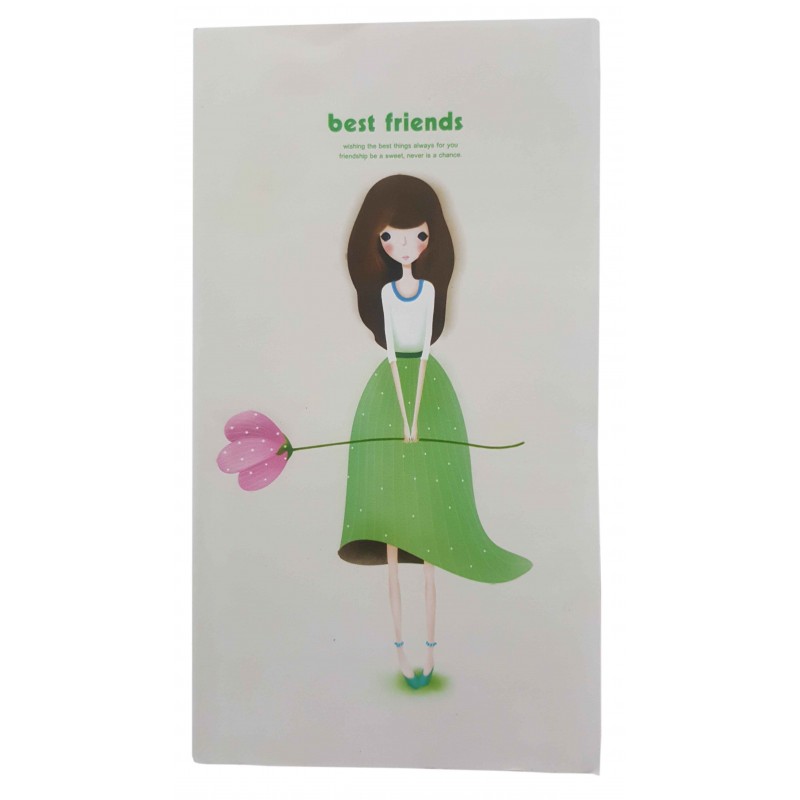 Jurnal CNX Best friend WG-4824, 9.1x17.1cm, 120 pagini, coperta PVC transparent