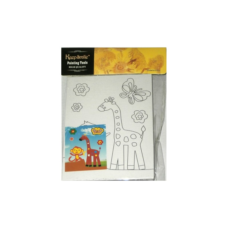 Set Pictura pe panza imprimata 10x15cm, CNX - panza, sablon diverse modele + 6 culori guase
