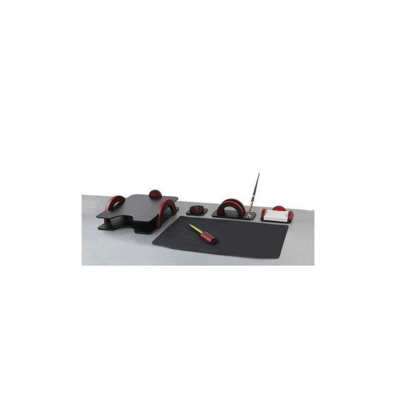 Set pentru birou Bestar Beijing 6256FDU, lemn de mahon, 6 piese, negru